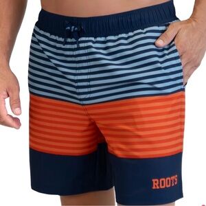 ***Roots Men's Swim Shorts - Blue and Orange Stripes